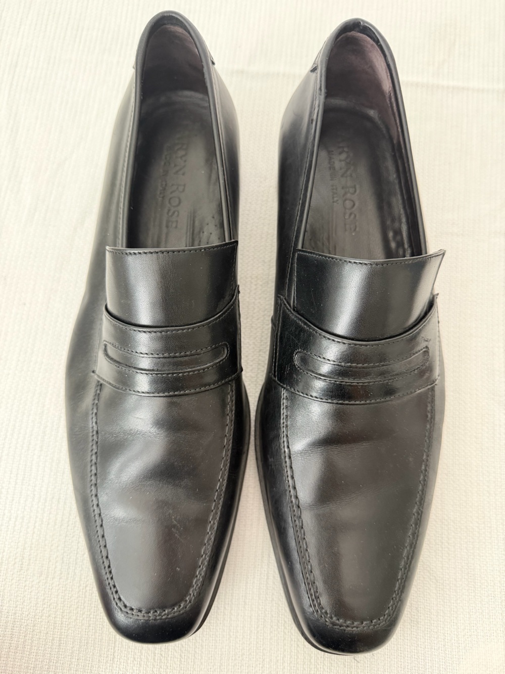Taryn Rose Black Leather Penny Loafers